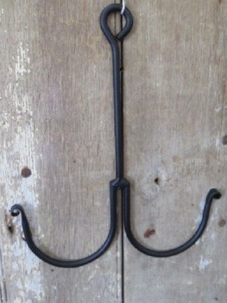 Cast Iron Herb Hook Hand Forged Dryer Lancaster Pennsylvania Amish Blacksmith