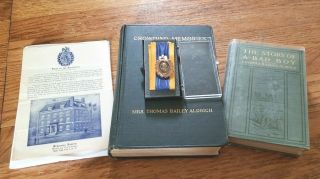 Signed Book Thomas Bailey Aldrich,  Wife & Sons Gold Medal - Rare Grouping Read