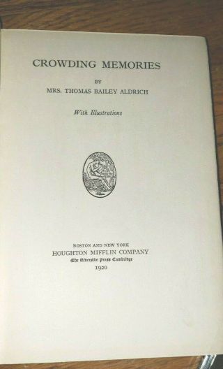 Signed Book Thomas Bailey Aldrich,  Wife & Sons Gold Medal - RARE Grouping READ 6