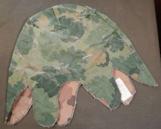 Vietnam War,  U.  S.  Marine Corps Camouflage M1 Helmet Cover,  Leaf Pattern,  1959