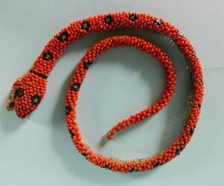 Antique World War 1 Turkish Prisoner Of War Beadwork Snake