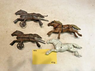 Vintage Toys Wilkins Hubley Dent Ives Kenton Parts,  4 Horses,  Cast Iron