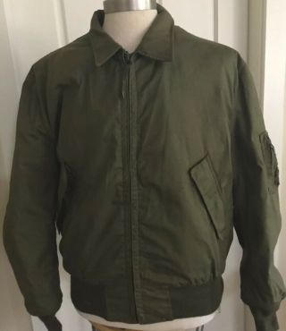 Vintage Military Nomex Green Flyers Jacket Cold Weather Non Melting Xl Long
