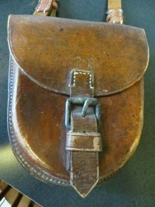 Vintage Antique Primitive 1912 Leather Saddle Bag With Strap Messenger Mail Bag