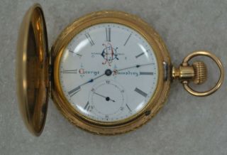 1891 Elgin 16 Size Hunter Case 15 Jewel Pocket Watch For Restoration