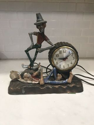 Vintage Antique Rare Sessions Hillbilly Redneck Moonshine Novelty Metal Clock