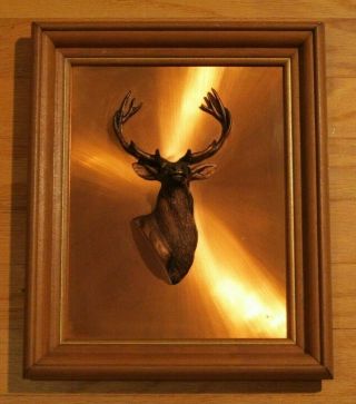 Rare Mid Century Buck - Deer 3 Dimensional Framed Artwork -