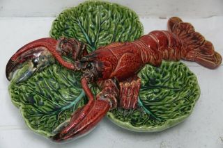 Stunning Quality Mafra Style Majolica Lobster Dish - Palissy Interest Portugal