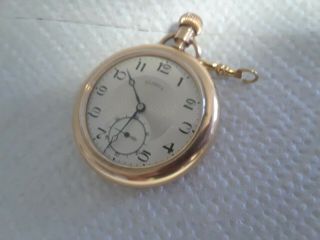 Old Pocket Watch Illinois 21 J Adjusted 3 Positions Engraved Case Two Tone Dial