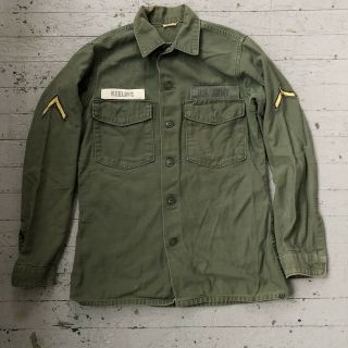 Vintage Vietnam War Era Cotton Sateen Us Army Field Shirt Patches Mens M