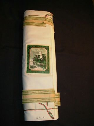 Vintage Belfast Mills Irish Linen Fabric 1 Bolt 10 Yards Paper Label