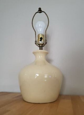 Mid Century Modern Table Lamp Ceramic Retro Vintage Cream 3 - Way