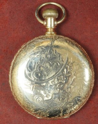 Vintage 1982 Waltham Pocket Watch Size 16,  11 Jewels,  Gold Plated,  Not Running
