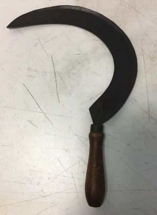 Old Vintage Scythe Sickle Hand Made In Austria W Stamped Logo On Blade