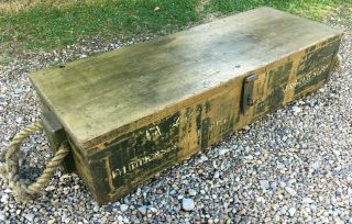 Military Campaign Broad Arrow 1951 Wooden Storage Chest Coffee Table Blanket Box