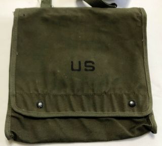 US Military Green Canvas Cross - Body Case Map & Photograph Bag (RF982) 2