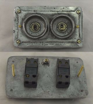 Vintage Industrial Cast Metal Faceplate (for Wall Boxes) - Bs En Approved