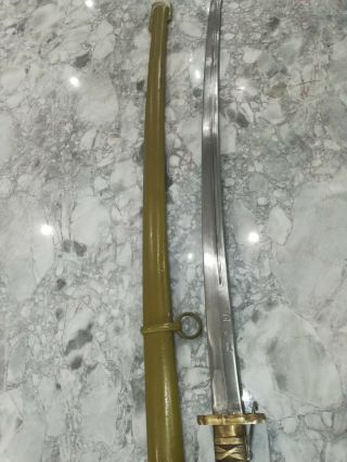 WW2 SINGED JAPANESE ARMY NCO LATE WAR COMBAT SWORD WITH NUMBERS ON SWORD, 8