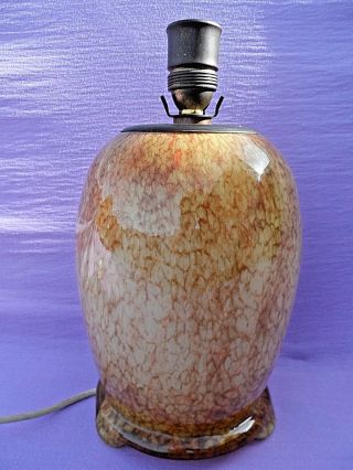Large Vintage Hand Blown American? Art Glass Table Lamp Lovely Cond Gwo 13 " Tall