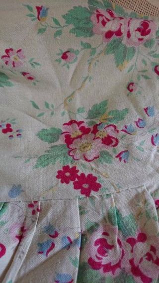 SWEET ANTIQUE FRENCH 1930s PRINTED COTTON VALENCE PORTIERE PELMET 3