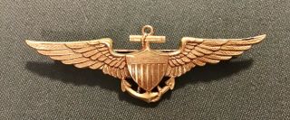 Rare Pre Ww2 Us Navy Aviation Pilot Wings A.  E.  Co Utica N.  Y.  Pin Back