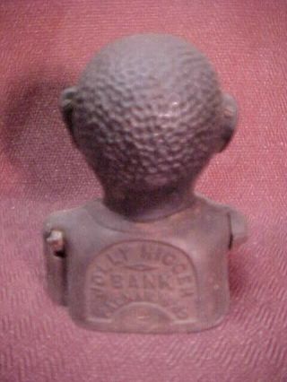 AUTHENTIC BLACK AMERICANA JOLLY ANTIQUE IRON COIN BANK,  PAT 1882,  STEVENS CO 4