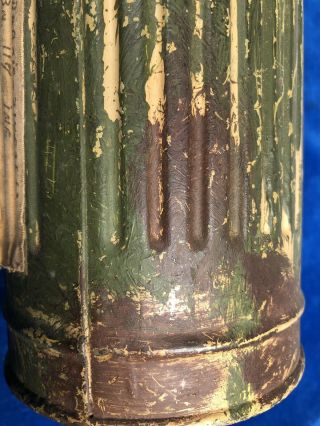 RARE WW2 GERMAN CAMOUFLAGE GAS MASK CANISTER w LABEL - VET PURCHASE 10