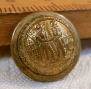 Early Us Military Confederate Cuff Button Kentucky Waterbury