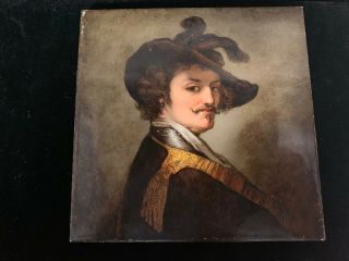19 C Victorian Mintons Hand Painted Tile Of Rembrandt,  Signed And Dated 1881
