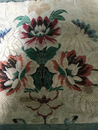 18 Th Century Silk Brocade Panel With Roses 2