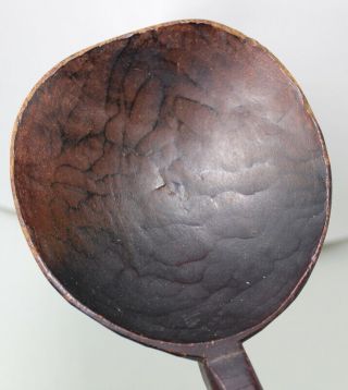 Primitive Wooden Spoon Hand Carved Wood Dipper/ladle 15.  5 " Antique Large