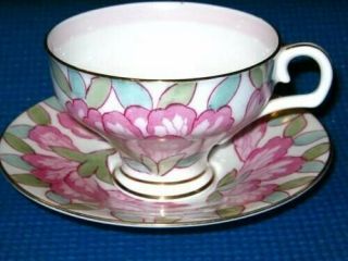 Rare Art Deco 1932 Royal Doulton Azalea H4150 Cup & Saucer