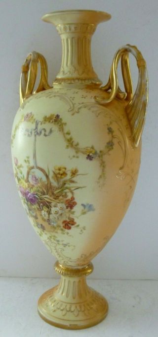 Antique Crown Devon Gilt Fieldings Pottery Art Nouveau Large Vase Urn Flowers 3