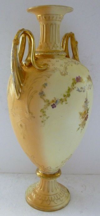 Antique Crown Devon Gilt Fieldings Pottery Art Nouveau Large Vase Urn Flowers 5