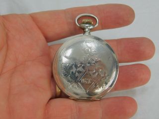 Antique 1908 Sterling Silver American Waltham Pocket Watch