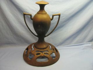 Antique Pot Belly Stove Cast Iron Top Finial Decor Or Parts Ornate