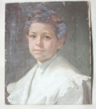 1830s American School Portrait Oil Painting