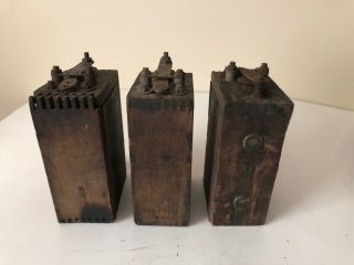 3 Antique Ford Model A / Mod T Wood Battery / Ignition Coil Old Vintage Rat Rod 3