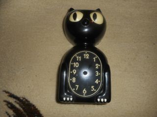 Vintage 1940 ' s Allied MFG Black Kit Cat Clock body/shell part. 4