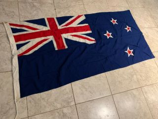 British Union Jack Zealand Rsa Ww2 Era 6 Foot Vintage Sewn Flag Rare