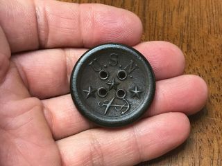 Goodyears Hard Rubber Civil War Navy Overcoat Button