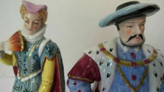 Antique Sitzendorf Dresden Henry VIII with Mary Queen of Scots Figurines. 8