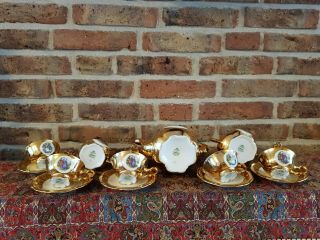 Antique Bavaria Waldershof Coffee Set 22k gold and hand made (6 persons) 2