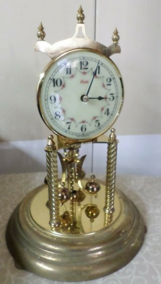 German Kienenger & Obergfell Kundo Brass & Dome 400 Day Torsion Mantel Clock