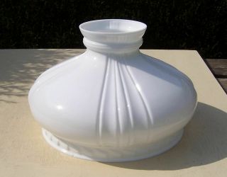 Aladdin Milk Glass White Moulded Glass Oil Lamp Shade/globe - Fits 10 " Support