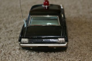 BANDAI JAPAN FRICTION VINTAGE TIN TOY CAR FORD MUSTANG 1965 - FBI COMMANDER 3