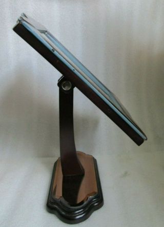 VTG Art Deco STANDING Vanity Dressing Table Engraved Mirror Cherry Wood Finish 4