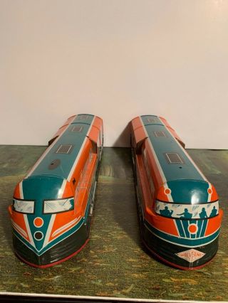 Vintage Wolverine Express Tin Litho 2 Piece Train Set