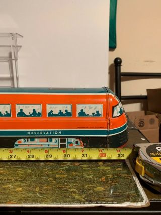Vintage Wolverine Express tin litho 2 piece train set 5