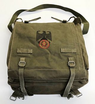 Rare Orig Geco German Messenger Bag 4/69 Military Army 8465 - 12 - 127 - 5601 Canvas